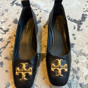 Tory Burch Black and Gold Flats